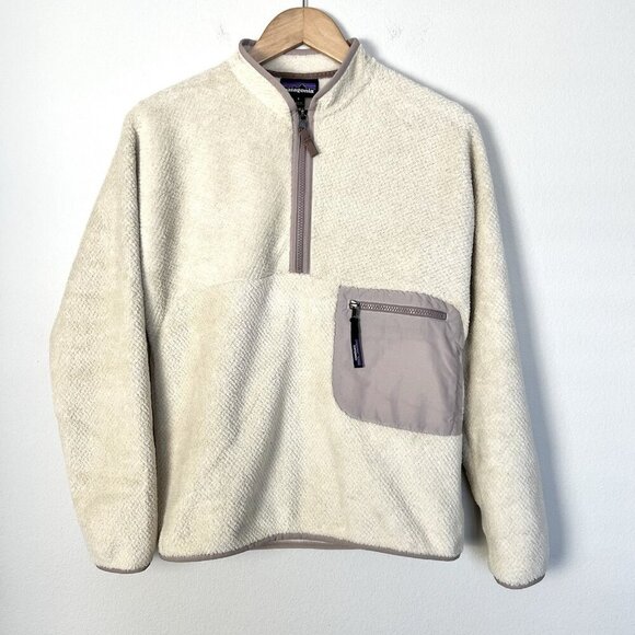 Patagonia Women’s Re-Tool 1/2 Zip Pullover Fleece Size Small Lavender Cream‎ - Picture 1 of 9
